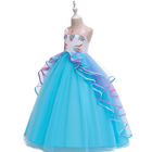 Girls Cotton Polyester Blending Puffy Ball Gowns Size 110cm 150cm